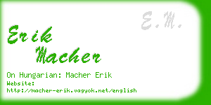 erik macher business card